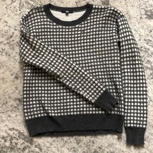 Grey and white textured sweater